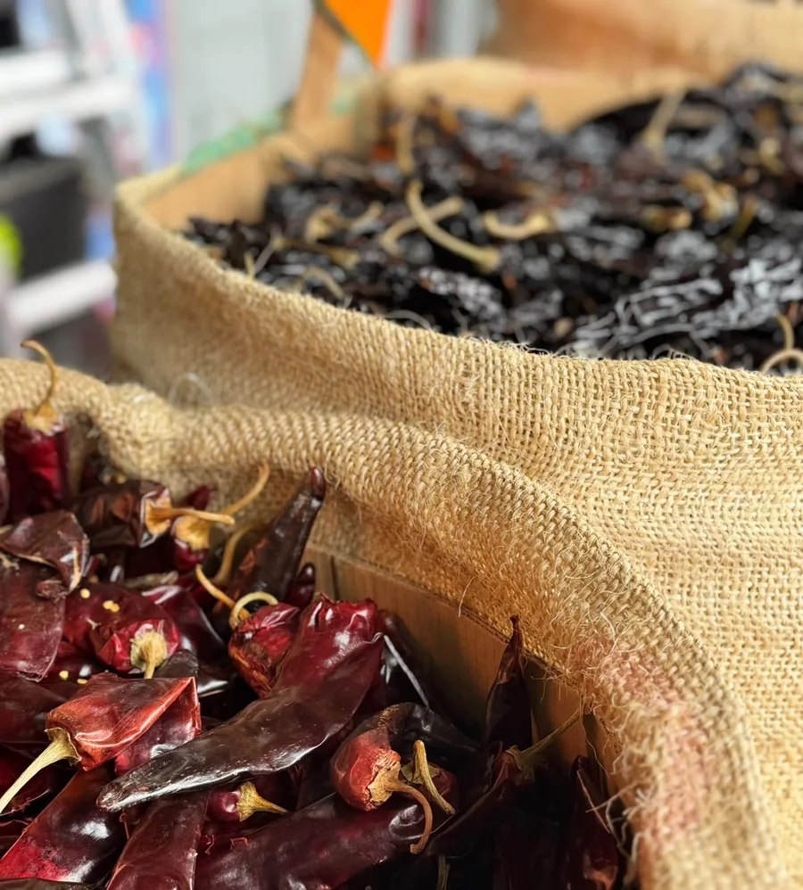 Fotografía real de chiles secos usados en la cocina